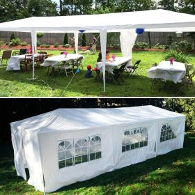 10'x30' Wedding Party Tent Outdoor Canopy Tent with 8 Side Walls White