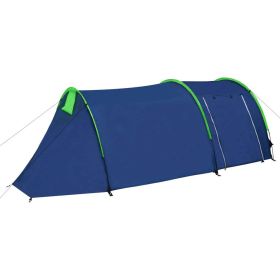 Camping Tent 4 Persons Navy Blue/Green