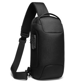 Men's Business Messenger Waterproof Shoulder Bag (Color: Black)