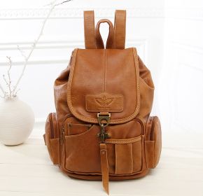 Retro shoulder bag female new female bag fashion trend hook women's backpack student bag (Option: Light Brown)