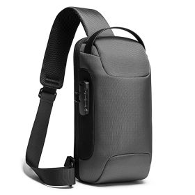 Men's Business Messenger Waterproof Shoulder Bag (Color: grey)