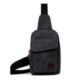 Men's Chest Small Backpack Casual Waist Bag (Color: Black)