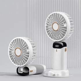 Portable Fan, Handheld Fan Personal Mini Fan 4200mAh Rechargeable With 5 Speeds, Battery Operated Mini Fan With LED Display (Color: White)