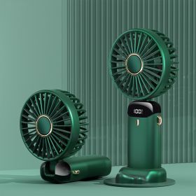 Portable Fan, Handheld Fan Personal Mini Fan 4200mAh Rechargeable With 5 Speeds, Battery Operated Mini Fan With LED Display (Color: green)