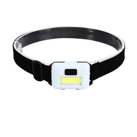 Mini 3W COB Led Head Lamp; 3 Modes Waterproof Head Lamp; Head Flashlight Outdoor Camping Night Fishing Head Lamp; Batteries Not Included; Christmas Li (Color: White)