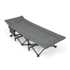 Outdoor Car Traveling Folding Camping Cot for Adults (Type: Camping Cot, Color: gray)