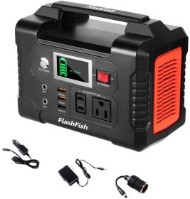 200W Portable Power Station, FlashFish 40800mAh Solar Generator with 110V AC Outlet/2 DC Ports/3 USB Ports (200W: 40800mAh Solar Generator)